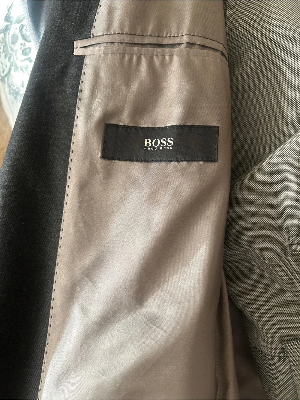 Hugo Boss Charcoal Gray Single-Breasted Suit Jacket